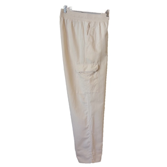 Pact Canopy Linen Blend Wide Leg Pant in Sandshell Cargo Pockets Women’s Medium - Picture 7 of 12